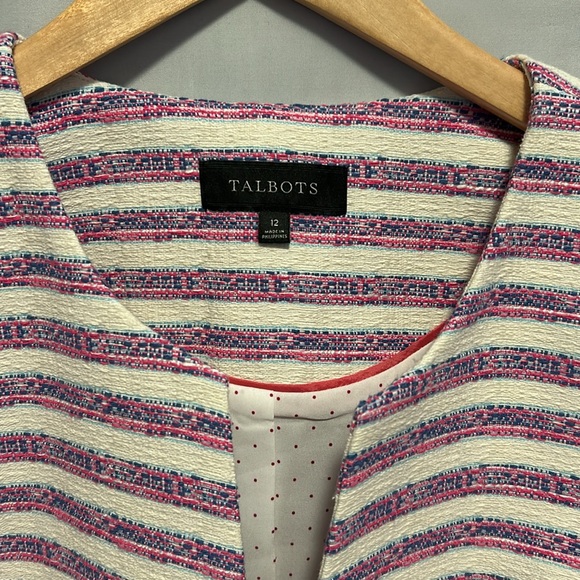 Talbots Tweed Blue/Pink/White Jacket Size Misses 12 - Picture 2 of 5